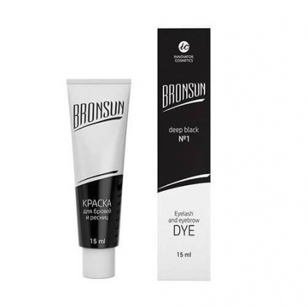 Краска для бровей и ресниц BRONSUN #1 черный, 15 мл